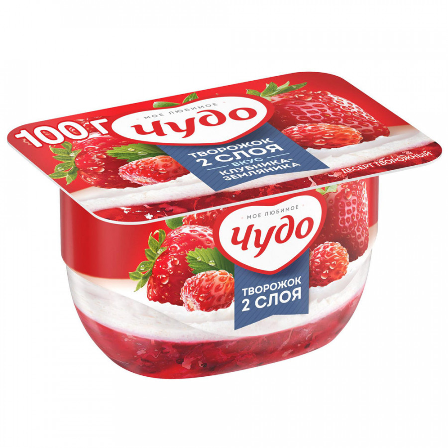БЗМЖ ТВОРОЖОК ЧУДО КЛУБНИКА/ЗЕМЛЯНИКА 4% 100ГР