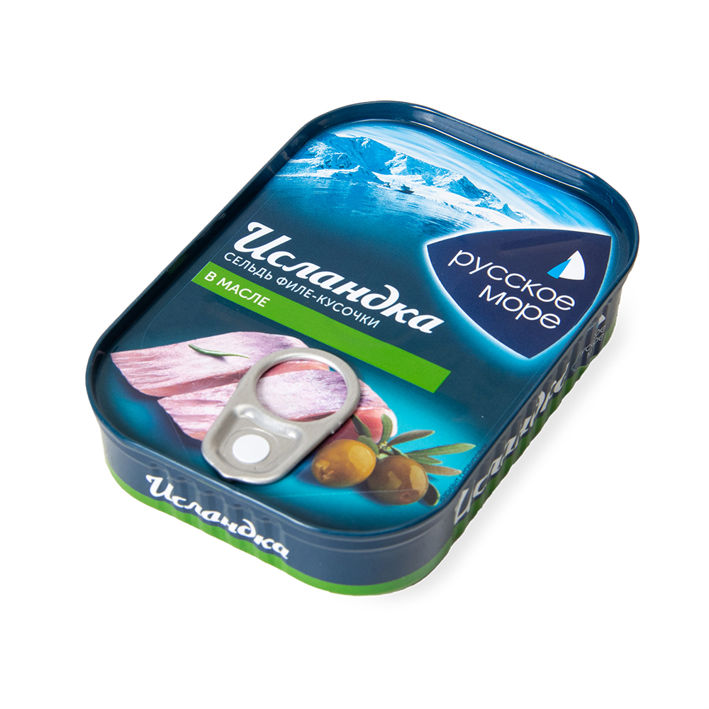 Сельдь филе-кусочки Русское море Исландка в масле 115 г
