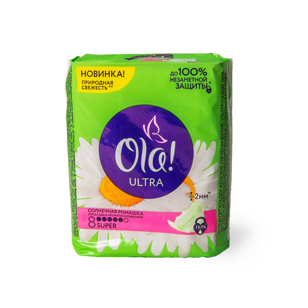 ПРОКЛАДКИ ГИГИЕН ОЛА УЛЬТРА СУПЕР 8ШТ СОЛН РОМАШКА