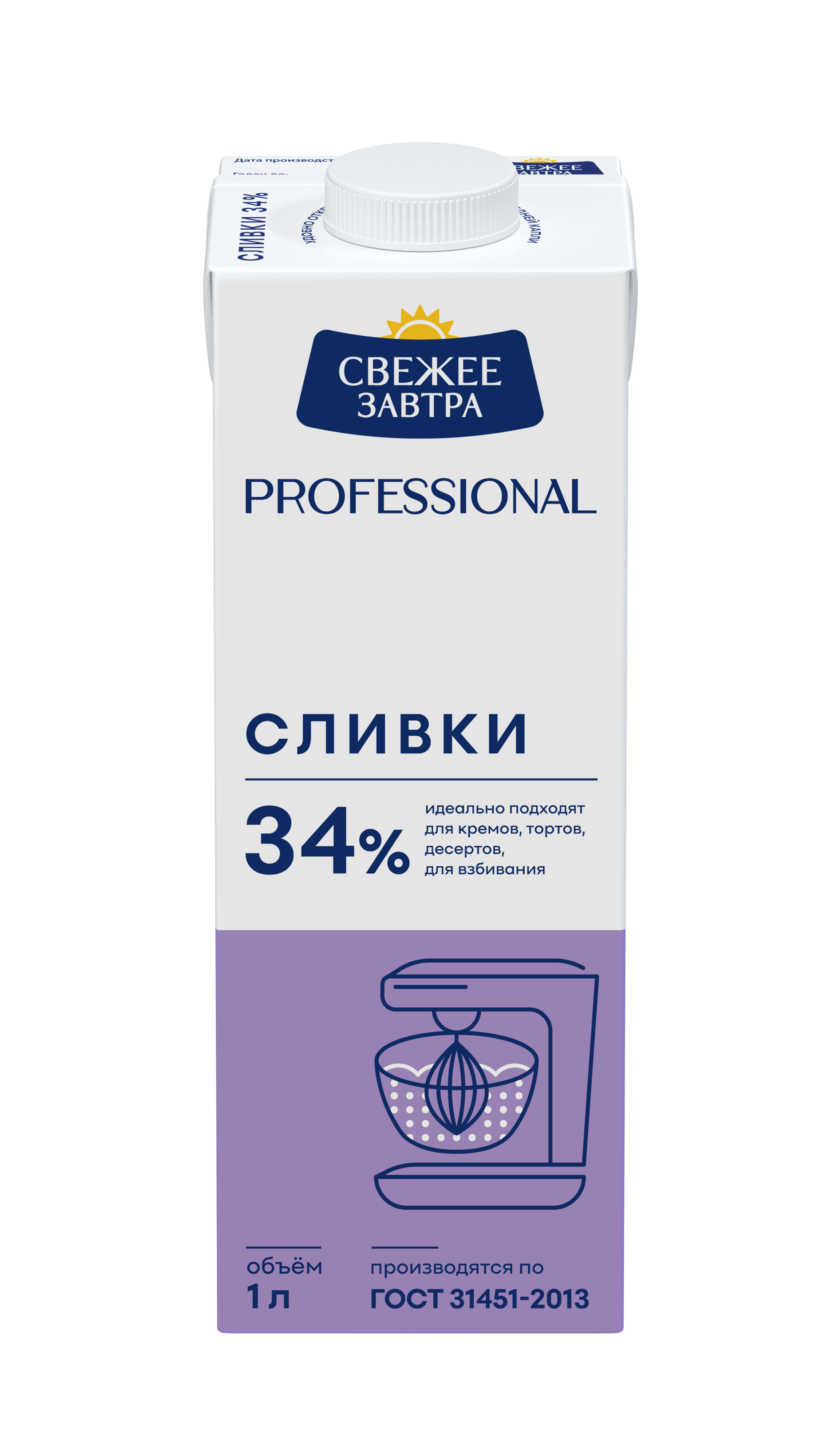 БЗМЖ СЛИВКИ СВЕЖЕЕ ЗАВТРА PROFESSIONAL  34% 1Л