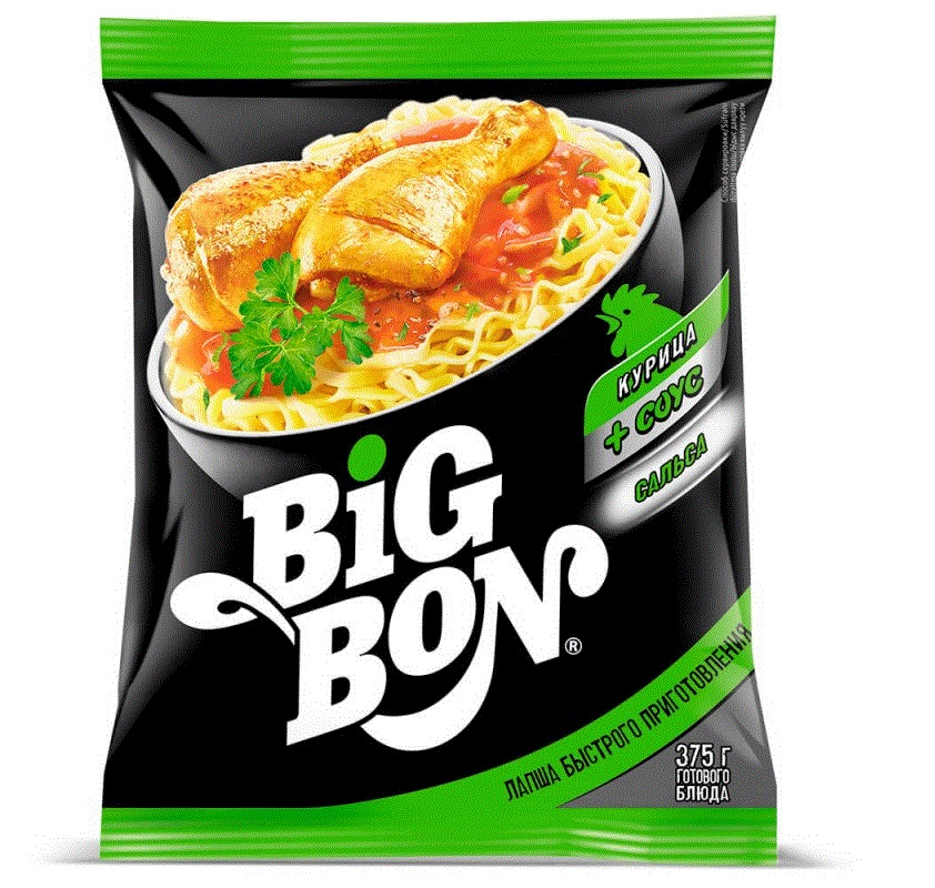 ЛАПША БИГ БОН КУРИНАЯ+САЛЬСА ПАКЕТ 75ГР