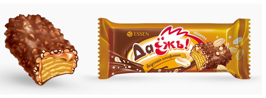 Конфеты МХ ДаЁжь с карамелью, арахисом и криспи вал 1,5 кг