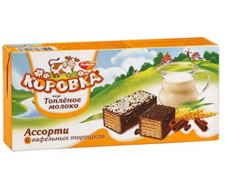 ТОРТ ВАФЕЛЬНЫЙ КОРОВКА АССОРТИ 200ГР