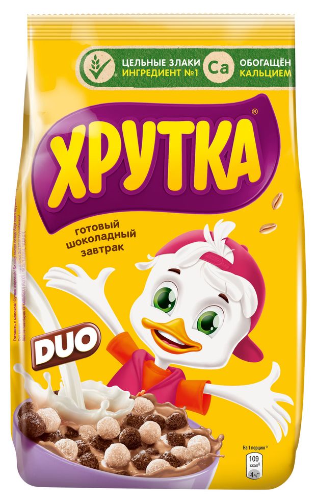 Готовый завтрак «ХРУТКА» DUO шоколадный обогащенный кальцием, 230 г