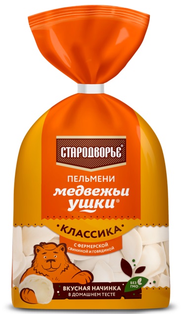 ПЕЛЬМЕНИ МЕДВЕЖЬИ УШКИ СВИНИНА/ГОВЯДИНА МАЛЫЕ СТАРОДВОРЬЕ 700ГР