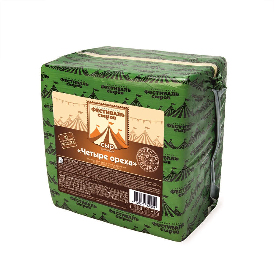 БЗМЖ СЫР ЧЕТЫРЕ ОРЕХА ФЕСТИВАЛЬ СЫРОВ 50% /ВЕС