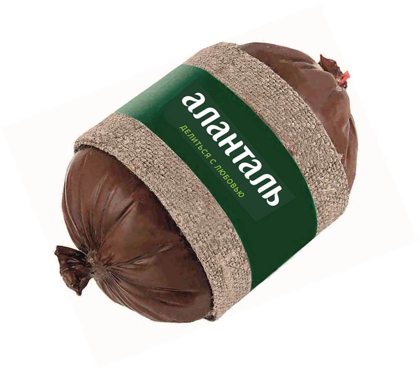 (Сети ТМ Аланталь) Сыр плавленый Аланталь копченый 40%, батон серпянка 500г