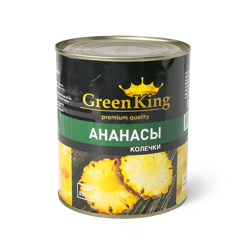 АНАНАСЫ В ЛЕГКОМ СИРОПЕ ГРИН КИНГ КОЛЕЧКИ 850ГР Ж/Б