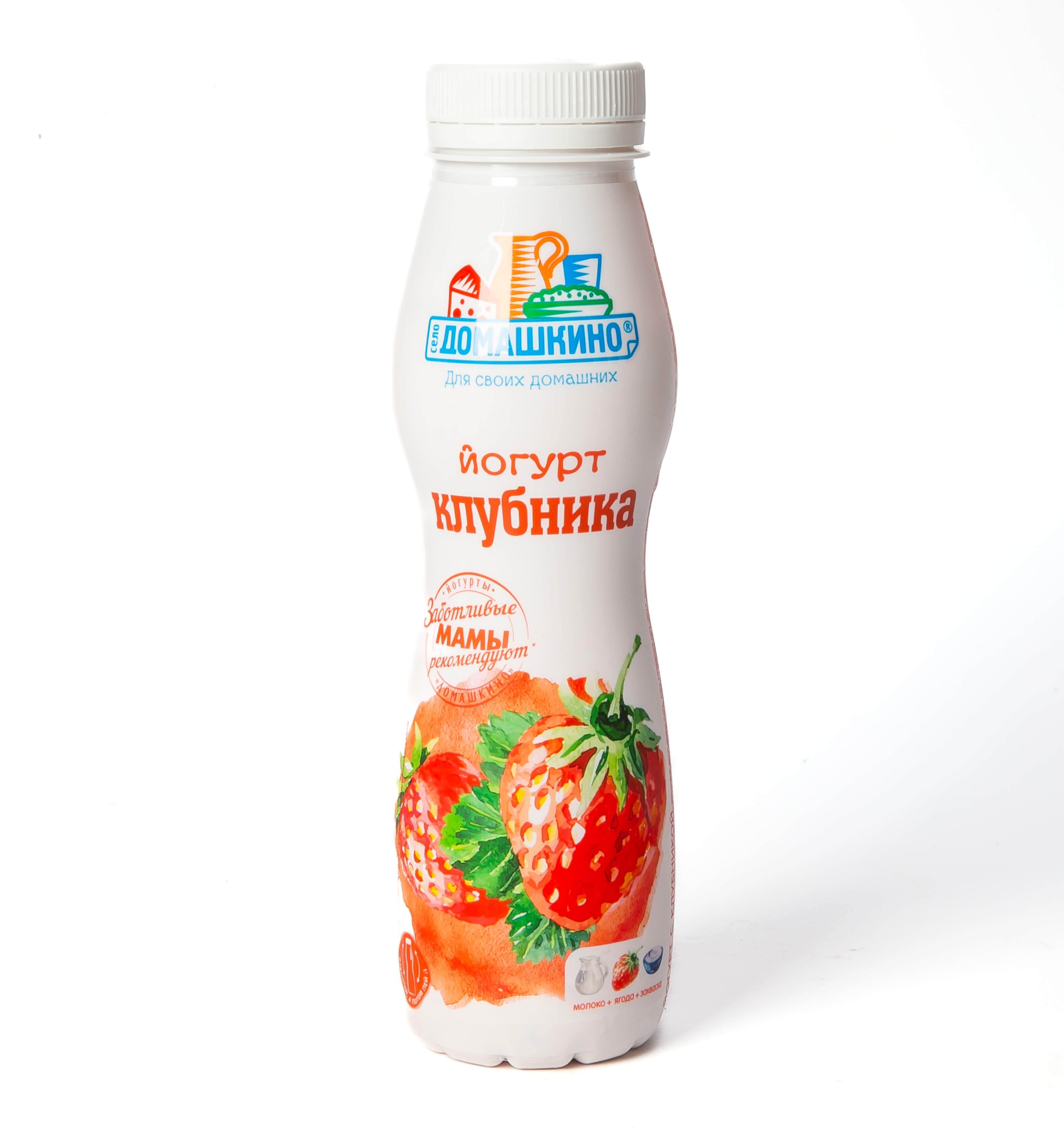 БЗМЖ ЙОГУРТ СЕЛО ДОМАШКИНО 2.0% КЛУБНИКА 270ГР ПЭТ