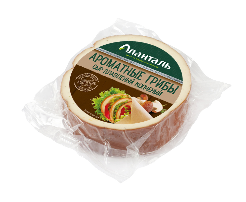 БЗМЖ СЫР ПЛАВЛЕНЫЙ КОПЧЕНЫЙ С ГРИБАМИ 40%  240ГР