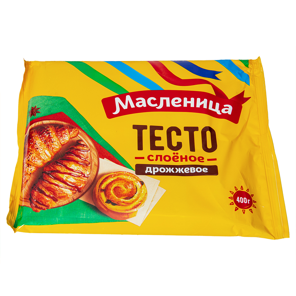 ТЕСТО СЛОЕНОЕ ДРОЖЖЕВОЕ МАСЛЕННИЦА 400ГР