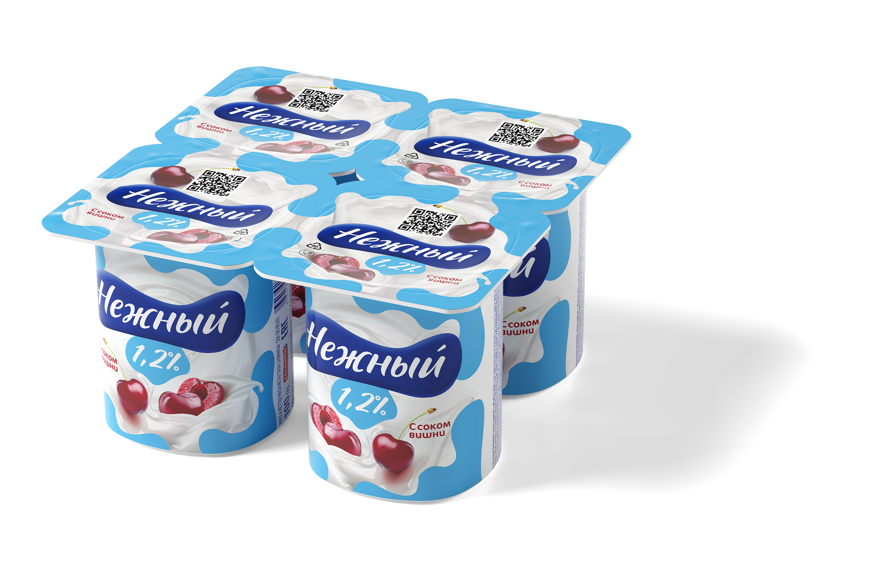 БЗМЖ ЙОГУРТ НЕЖНЫЙ С СОКОМ ВИШНЯ 1,2% 100ГР