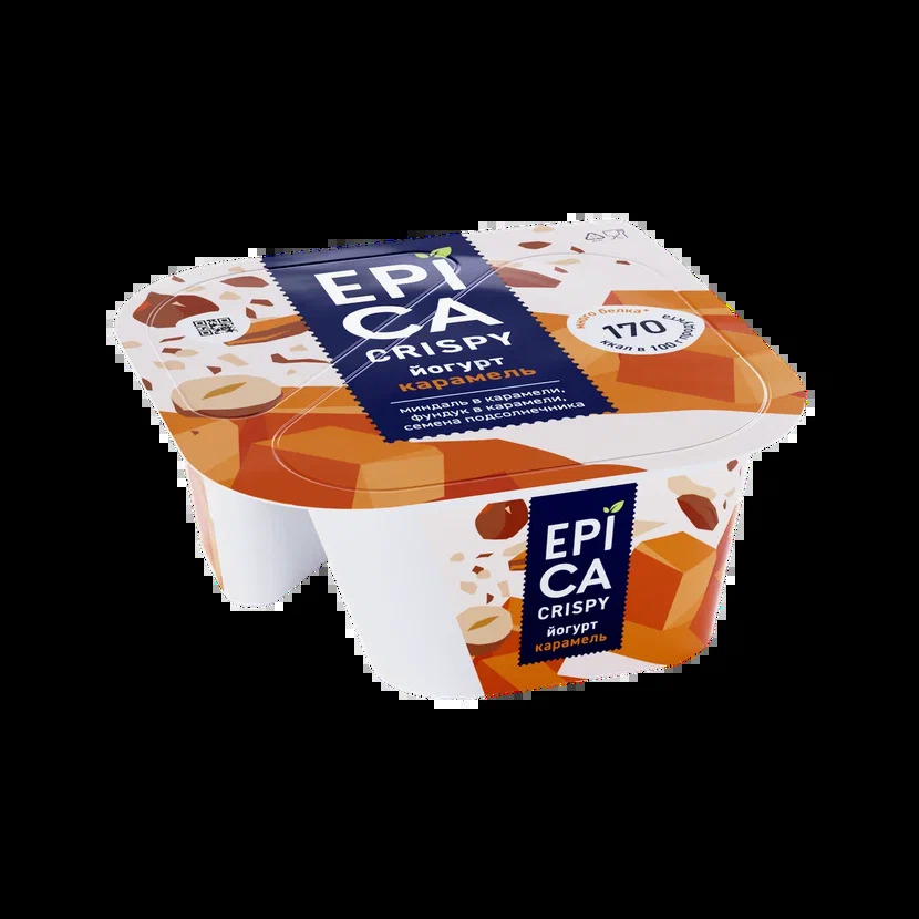 ЙОГУРТ  EPICA CRISPY КАРАМ ОРЕХ БЗМЖ, 140Г