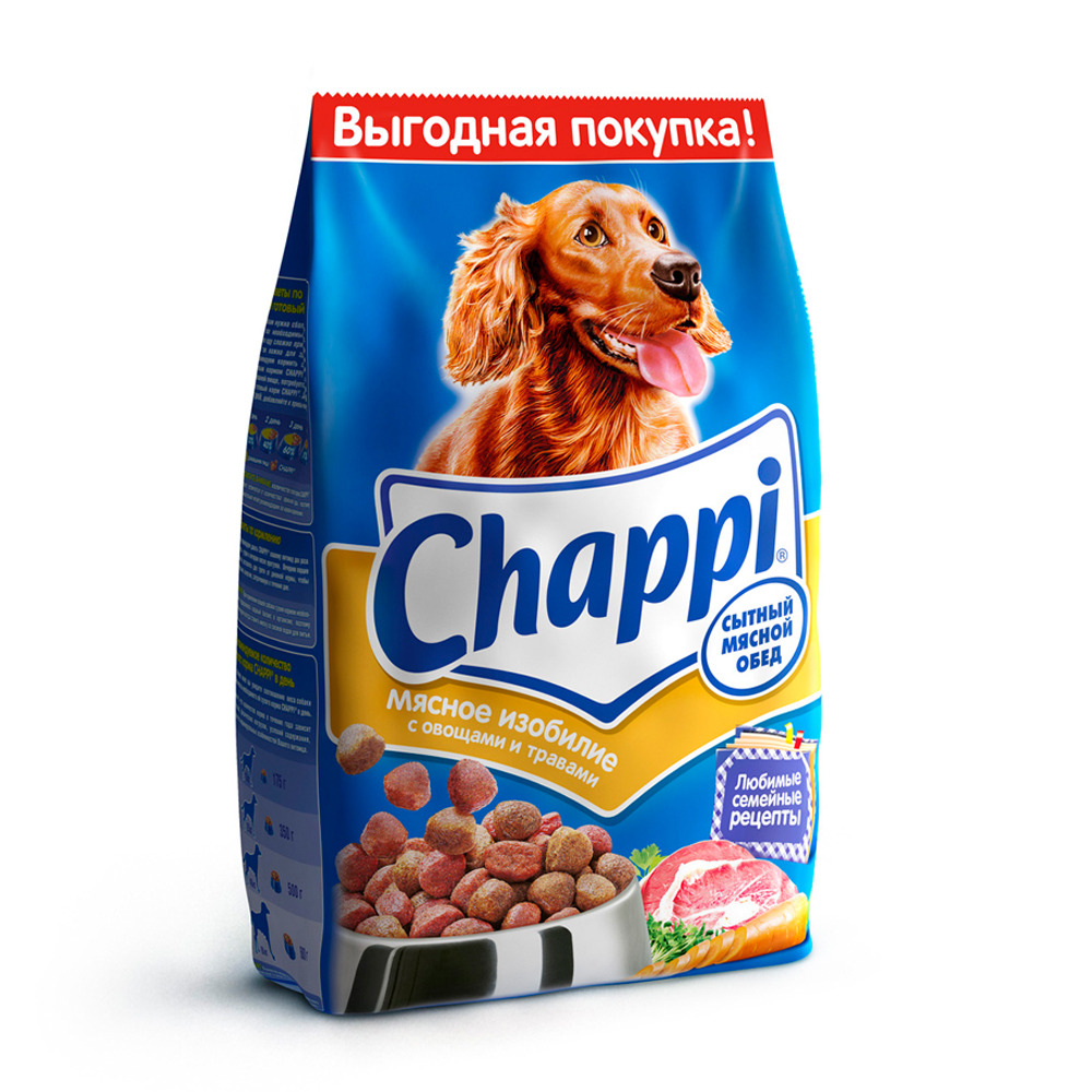 КОРМ ЧАППИ СУХОЙ Д/СОБАК СЫТНЫЙ МЯС ОБЕД МЯС ИЗОБИЛИЕ 2,5КГ