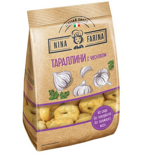 ТАРАЛЛИНИ НИНА ФАРИНА С ЧЕСНОКОМ 180ГР