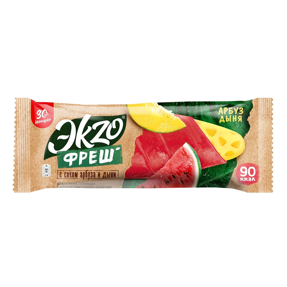 БЗМЖ МОРОЖЕНОЕ ЭКЗО АРБУЗ+ДЫНЯ 70ГР