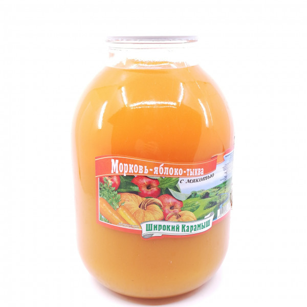 Нектар Морковно-яблочно-тыквенный 3л*4 с/б Широкий Карамыш