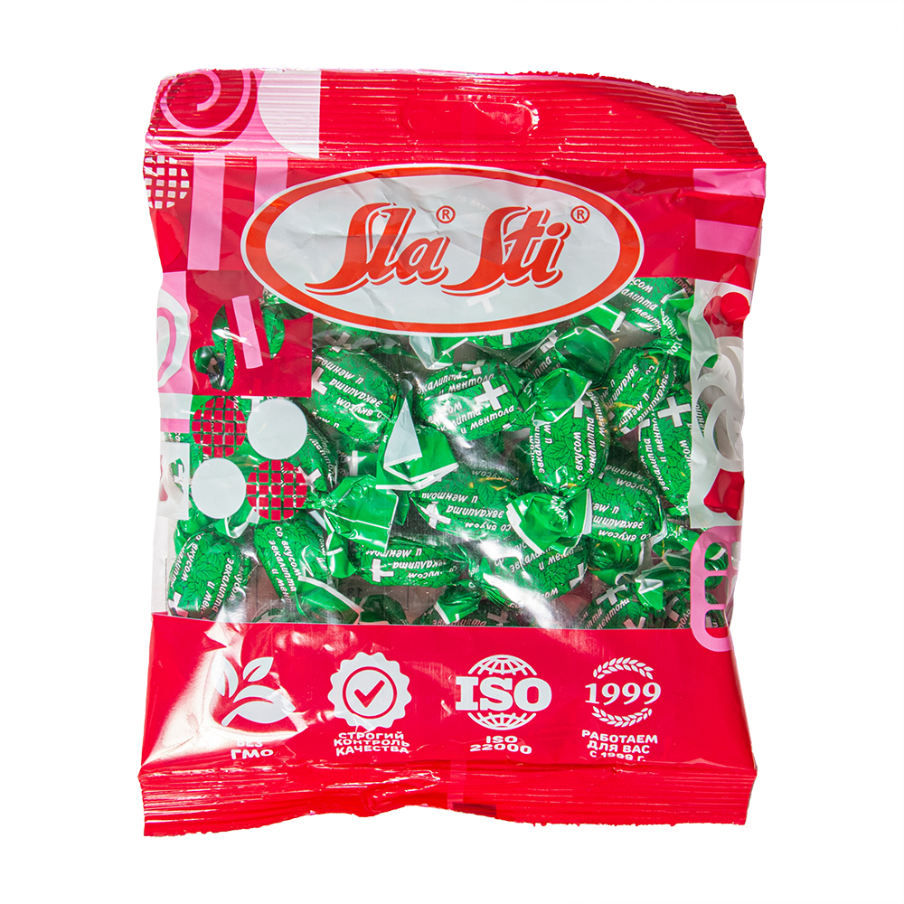 КАРАМЕЛЬ СЛАСТИ СО ВКУСОМ ЭВКАЛИПТА МЕНТОЛА 200ГР