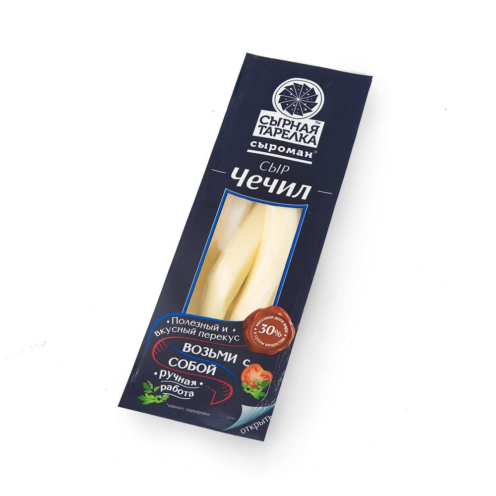 БЗМЖ СЫР ЧЕЧИЛ ПАЛОЧКИ СЫРНАЯ ТАРЕЛКА ФАС 30% 100ГР