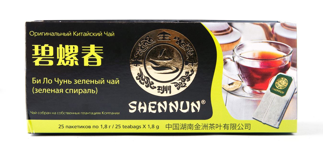 ЧАЙ ШЕННУН ЗЕЛЕНЫЙ МЕЛКОЛИСТОВОЙ БИ ЛО ЧУНЬ 25*1,8ГР