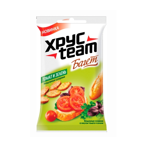 ТОП 100 Сухарики Хрустим Багет Томат и зелень 60 гр.