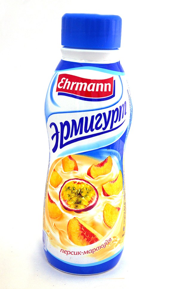 ЙОГУРТ ПИТЬЕВОЙ ЭРМИГУРТ 420ГР 1,2% ПЕРСИК/МАРАКУЙЯ