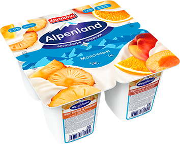 СЗМЖ ЙОГУРТ ЭРМАНН АЛЬПЕНЛЭНД ФРУКТОВЫЙ 2,5% АНАНАС/НЕКТАРИН/АПЕЛЬСИН 95ГР