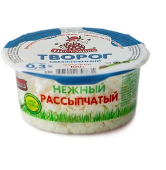 БЗМЖ ТВОРОГ ПЕСТРАВКА 0,3% 100ГР СТАКАН