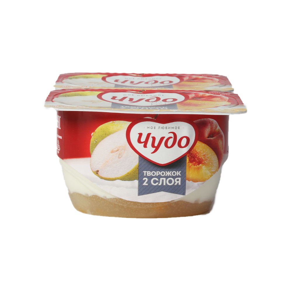БЗМЖ ТВОРОЖОК ЧУДО ПЕРСИК-ГРУША 4,2% 100ГР
