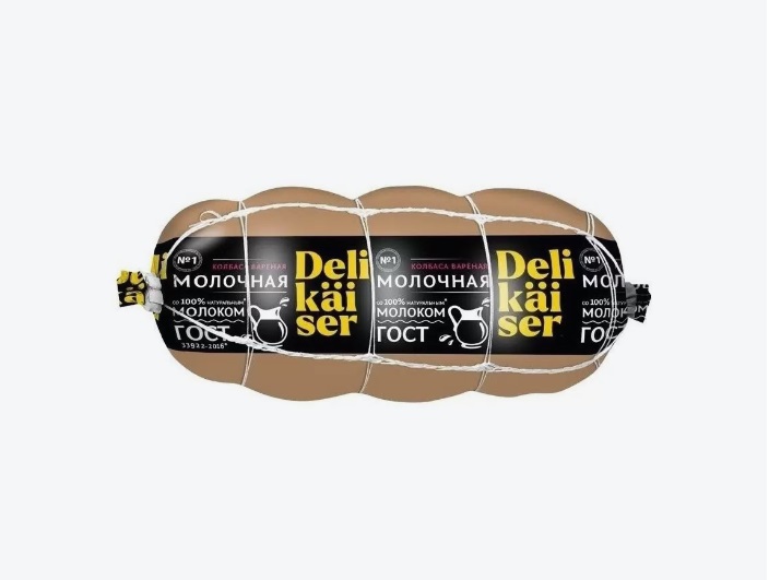 КОЛБАСА DELIKAISER МОЛОЧНАЯ В ОБВЯЗКЕ 400 ГР