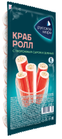 КРАБОВЫЕ ПАЛОЧКИ КРАБ-РОЛЛ РУССКОЕ МОРЕС СЫРОМ И ЗЕЛЕНЬЮ ОХЛ 180ГР