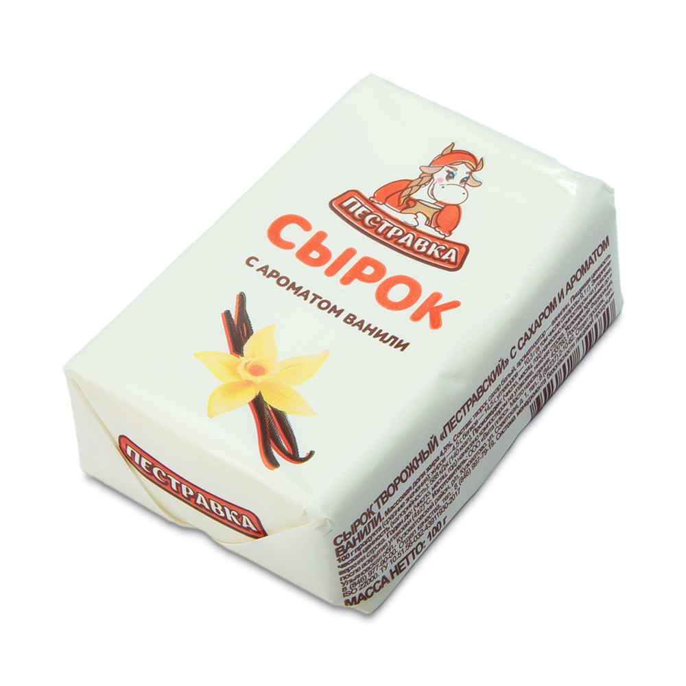 БЗМЖ СЫРОК ТВОРОЖНЫЙ ПЕСТРАВКА С ВАНИЛЬ 4.5% 100ГР КОРРЕКС