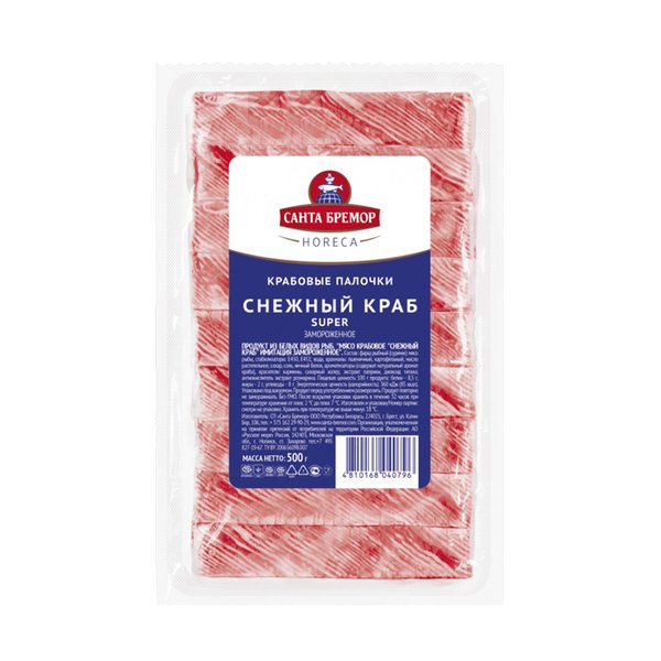 КРАБОВЫЕ ПАЛОЧКИ СОЧНЫЙ КРАБ САНТА-БРЕМОР 500ГР