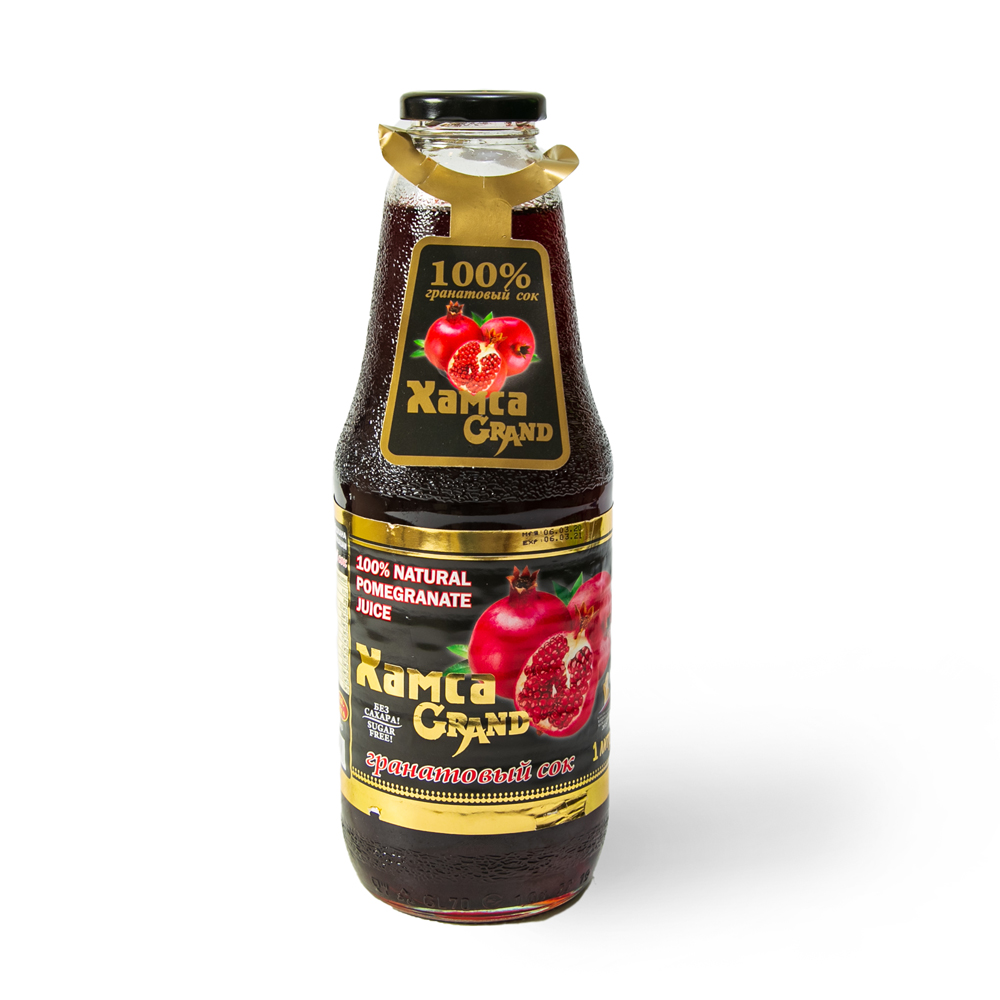 Сок Хамса Гранд Гранатовый в стеклянной бутылке 1л.