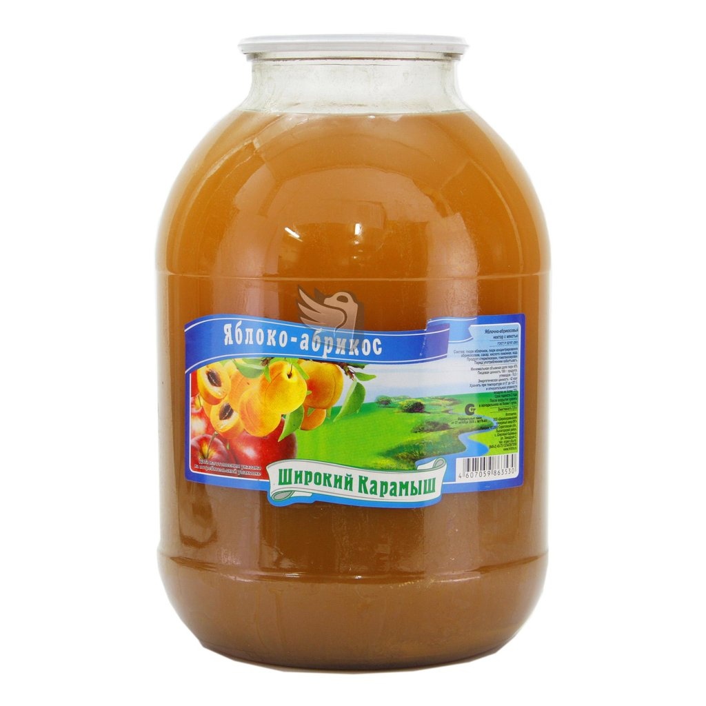 Нектар  Яблочно-Абрикосовый с мякотью "Широкий карамыш" 3л.