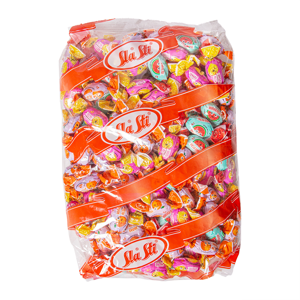 КАРАМЕЛЬ СЛАСТИ КАПЛЯ ЛЕТА С ФРУКТ.НАЧ. МИКС 1000 ГР