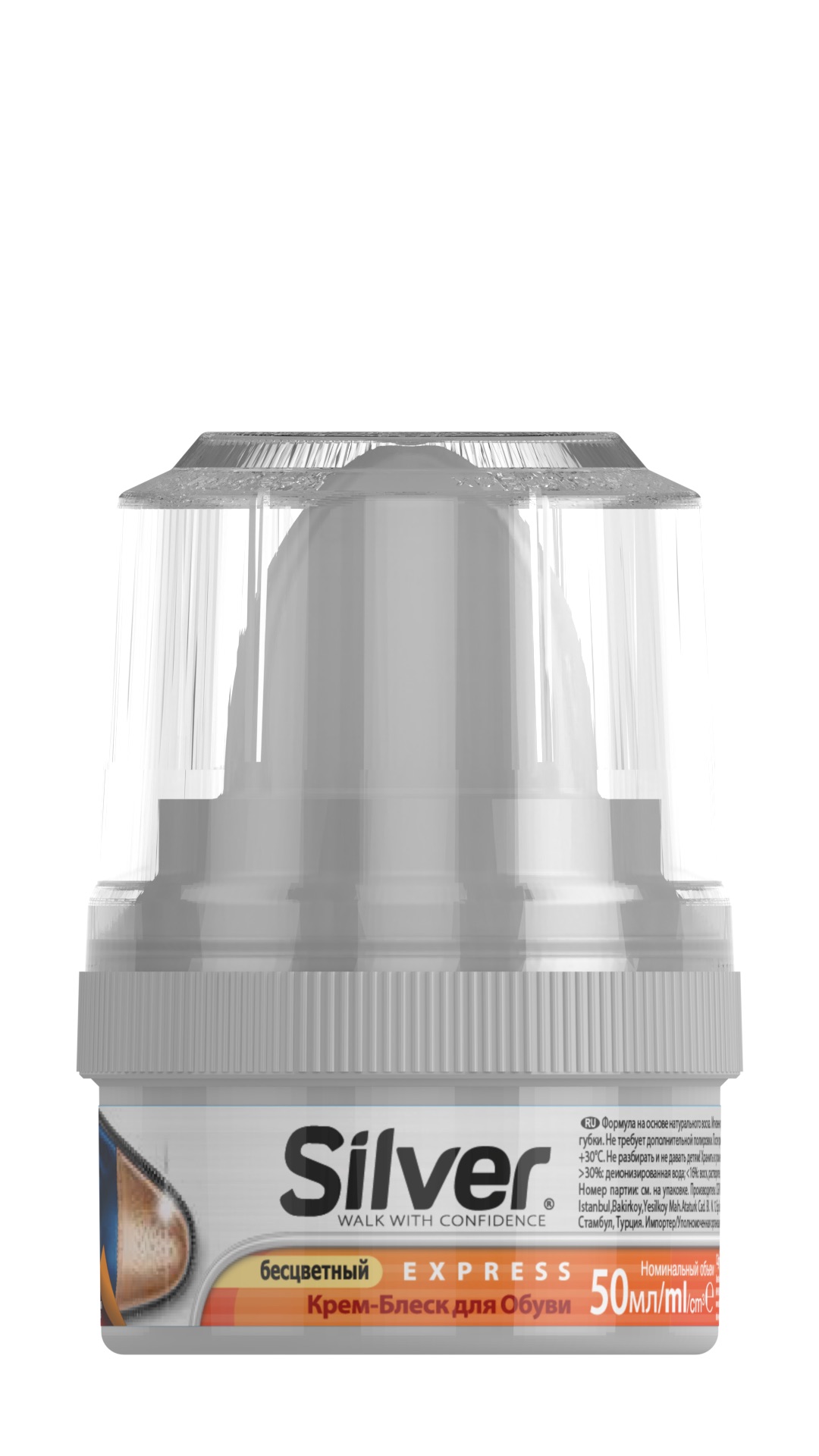 КРЕМ-БЛЕСК СИЛЬВЕР КОРИЧНЕВЫЙ Д/ОБУВИ БАНКА С ГУБКОЙ 50МЛ