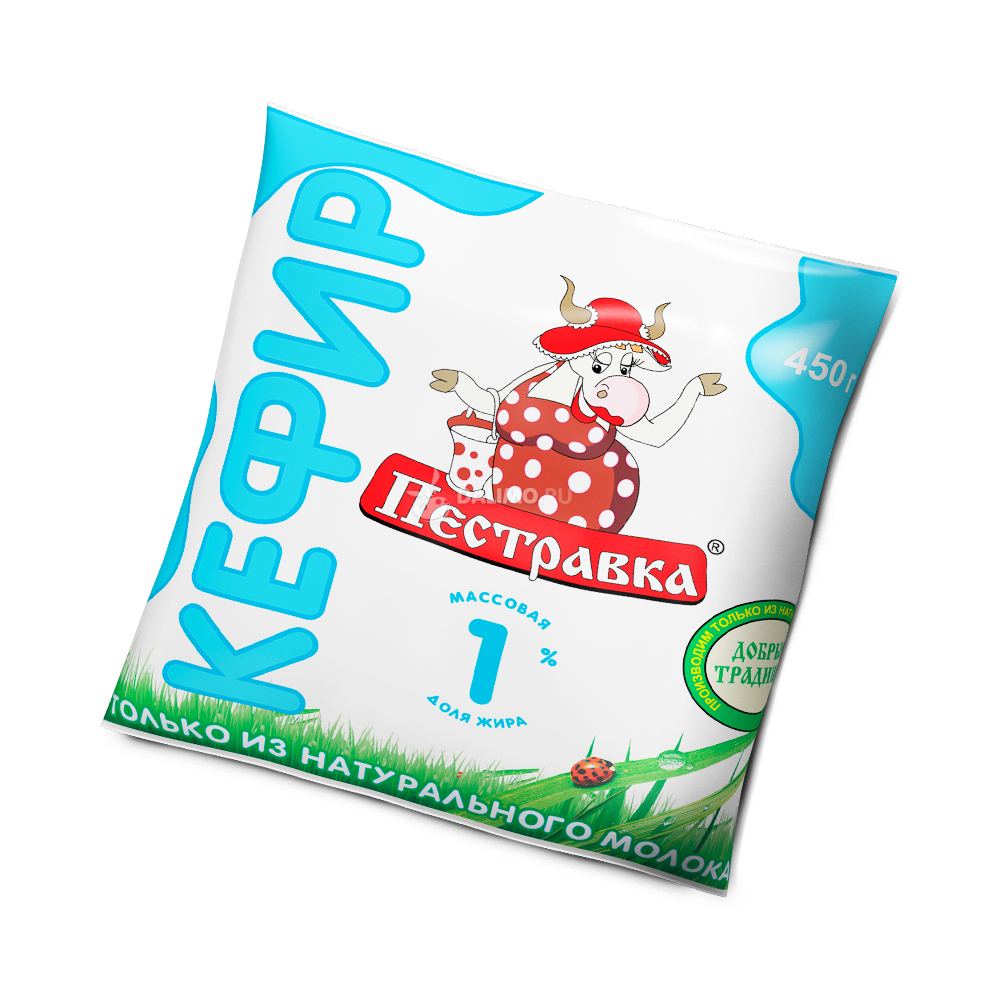 Кефир Пестравка 1% фин-пак 450гр