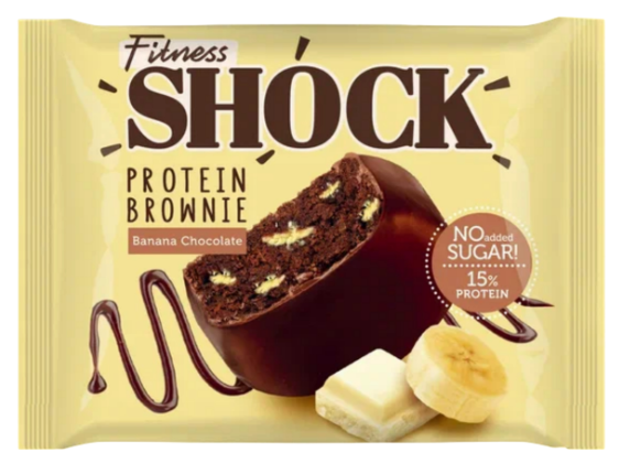 БРАУНИ ФИТНЕСШОК БАНАНОВЫЙ ГЛАЗИРОВАННЫЙ 50ГР