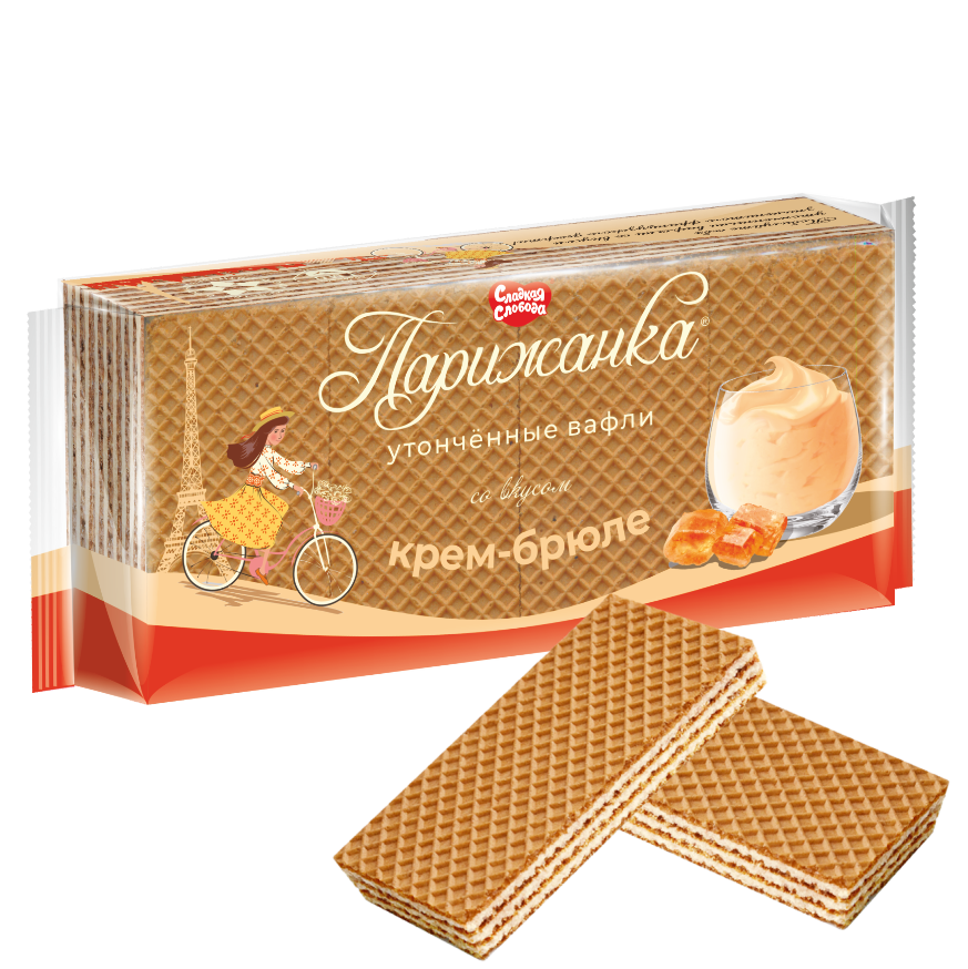 ВАФЛИ СС ПАРИЖАНКА СО ВКУСОМ КРЕМ-БРЮЛЕ 210Г