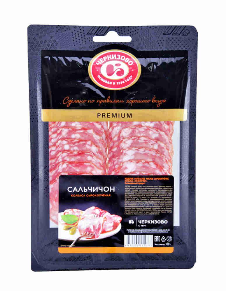 Колбаса сырокопченая Черкизово Сальчичон нарезка 0,1кг