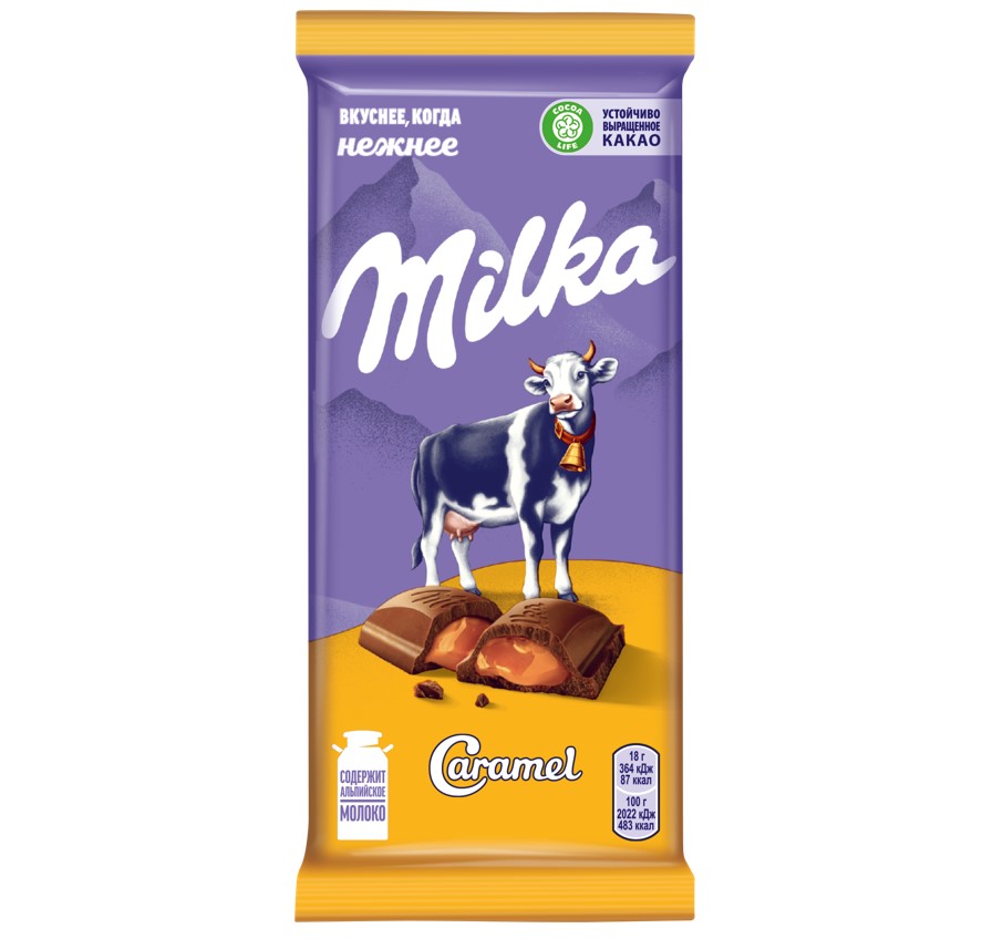 ШОКОЛАД МИЛКА МОЛОЧ С КАРАМЕЛЬНОЙ НАЧ 90Г