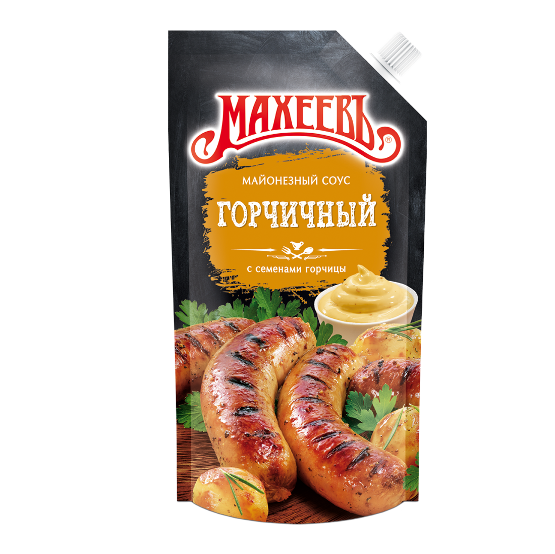 СОУС МАЙОНЕЗНЫЙ МАХЕЕВ ГОРЧИЧНЫЙ С СЕМ ГОРЧИЦЫ 50,5% Д/П 200ГР
