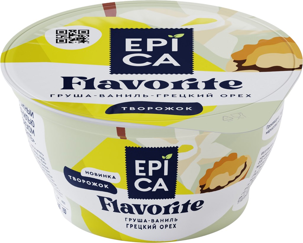 Десерт творож EPICA FLAVORITEс груш/ваниль/грец.ор. 130 г 8%