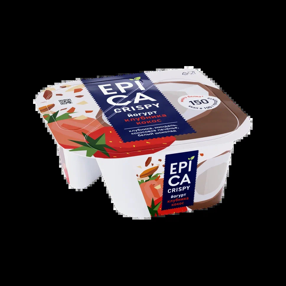 БЗМЖ ЙОГУРТ ЭПИКА КРИСПИ КЛУБ-ШОК КОКОС 140ГР