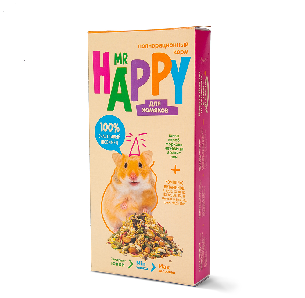 КОРМ MR HAPPY СУХОЙ ДЛЯ ХОМЯКОВ 400ГР