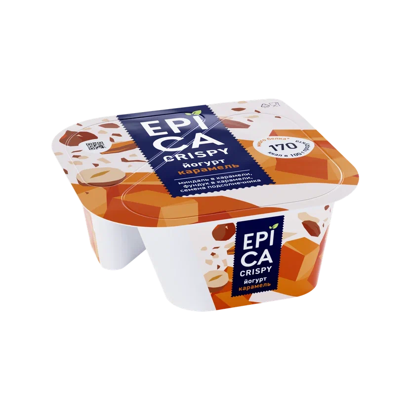 ЙОГУРТ  EPICA CRISPY КАРАМ ОРЕХ БЗМЖ, 140Г