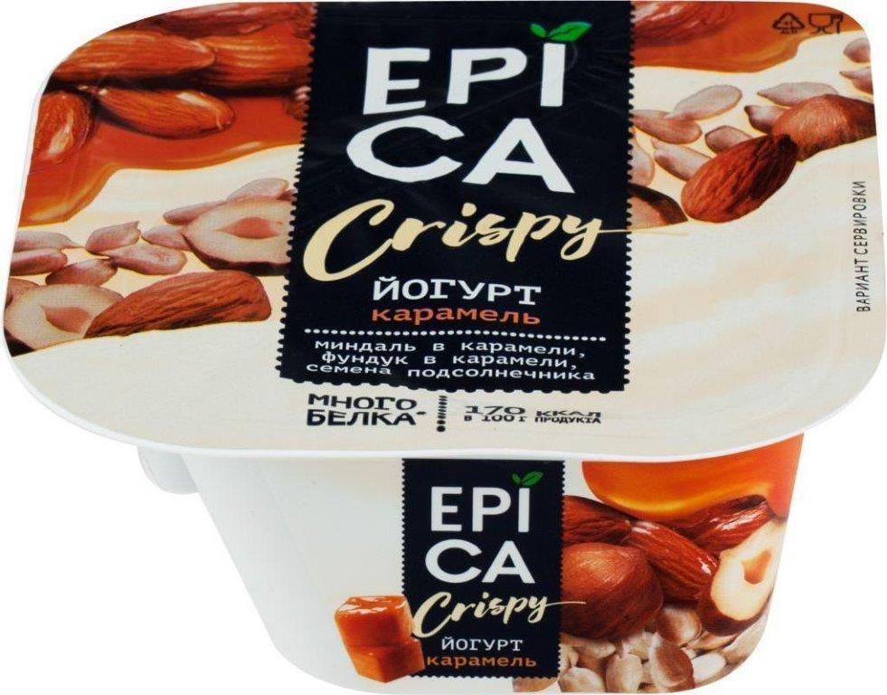 ЙОГУРТ  EPICA CRISPY КАРАМ ОРЕХ БЗМЖ, 140Г