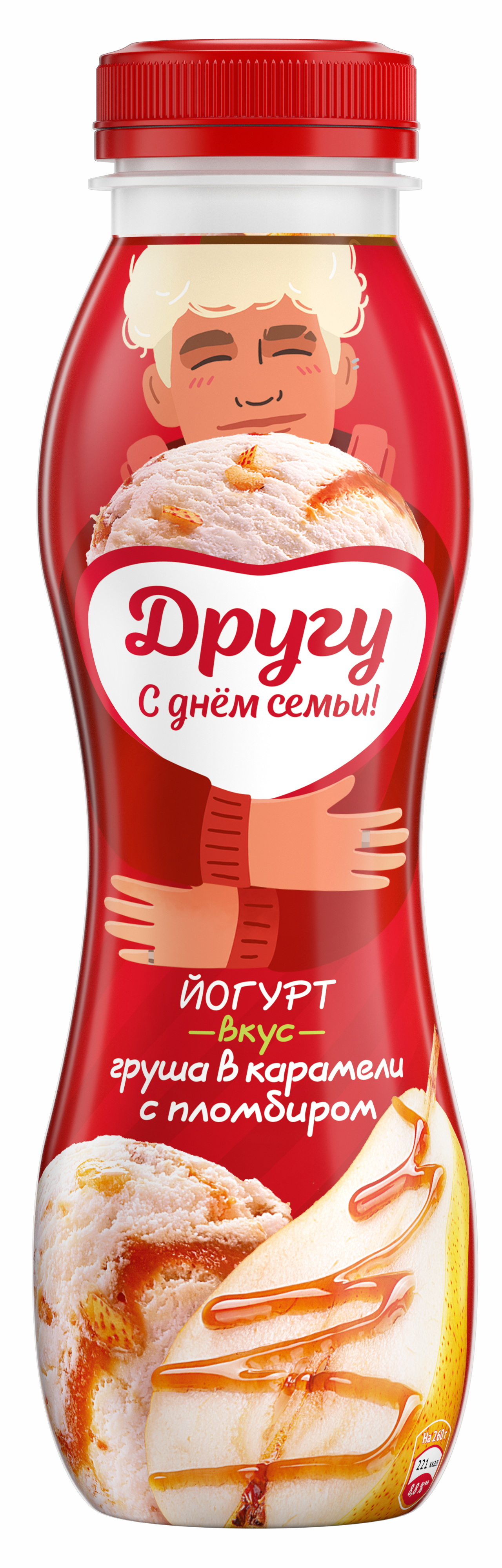 Йогурт Чудо питьевой Груша в карамели с пломбиром п/бут 260г 1,9% (6шт)