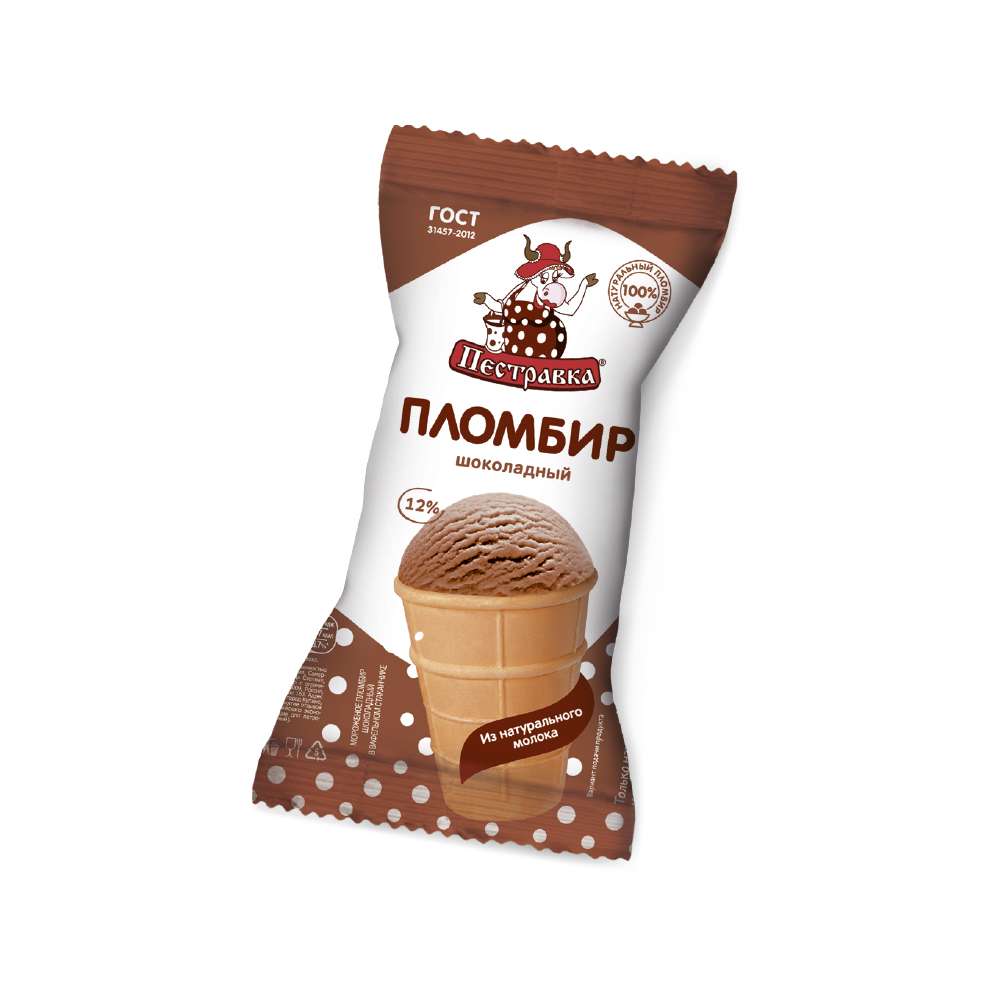 БЗМЖ МОРОЖЕНОЕ ПЕСТРАВКА ВАФ СТАКАН ШОК 12% 100ГР